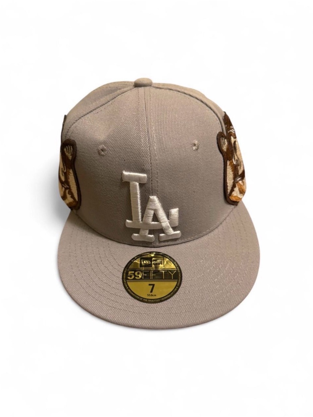 New Era Kids LA Embroidered 59FIFTY Fitted Cap in Taupe